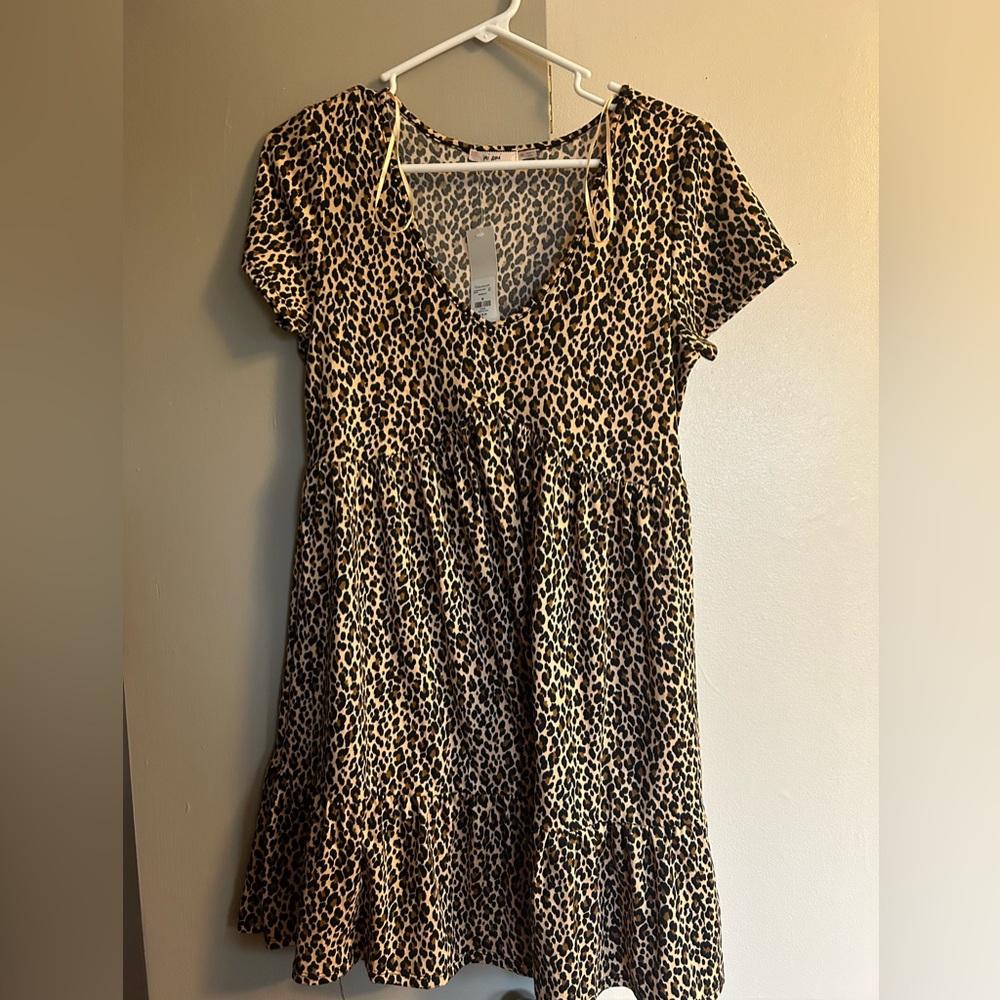 Francesca's Collections Black and Brown Ruffled Sundress